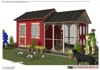CB202 _ Combo Chicken Coop Garden Shed Plans Construction_07